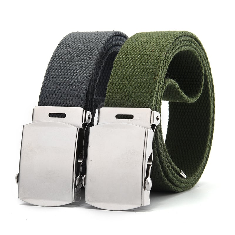 Opasok na pánske džínsy, všestranný vintage tkaný plátenný opasok, unisex outdoorový plátenný vintage