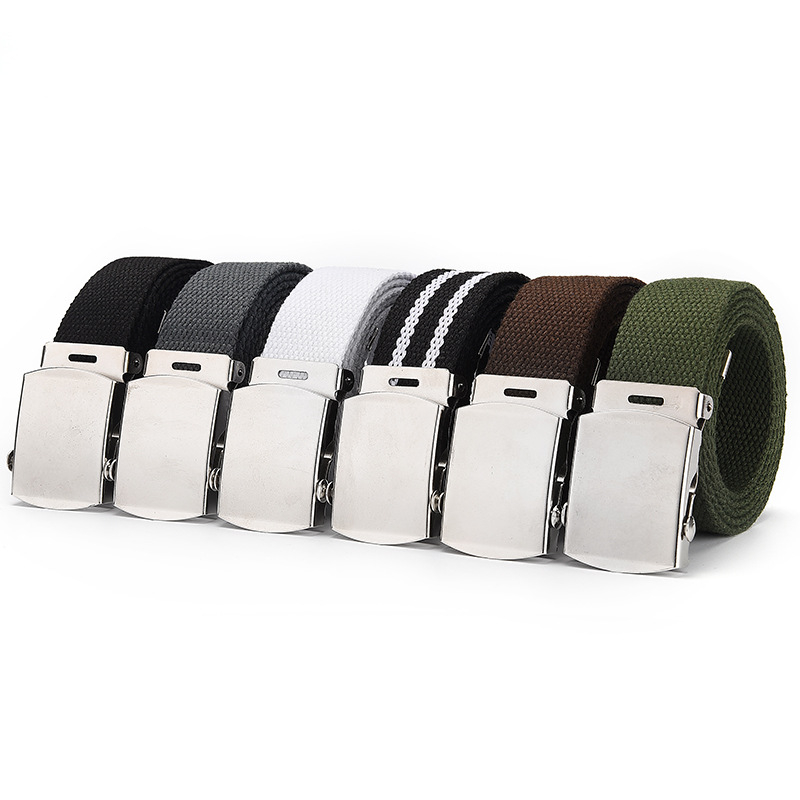 Opasok na pánske džínsy, všestranný vintage tkaný plátenný opasok, unisex outdoorový plátenný vintage
