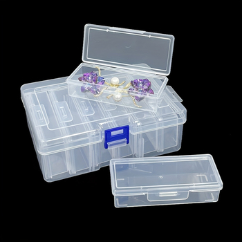 Νέο διασυνοριακό σετ αποθήκευσης 6 διαφανών πλαστικών θέσεων, ορθογώνιο, αποθήκευση χειροτεχνίας, καλύμματα κεφαλιού, αξεσουάρ κοσμημάτων, συσκευές
