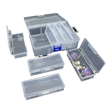 Νέο διασυνοριακό σετ αποθήκευσης 6 διαφανών πλαστικών θέσεων, ορθογώνιο, αποθήκευση χειροτεχνίας, καλύμματα κεφαλιού, αξεσουάρ κοσμημάτων, συσκευές