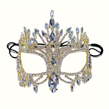 Европейска и американска бар банкетна геометрична ромбовидна маска, инкрустирана със стъкло, перфектна за Хелоуин и ежедневна употреба, изящна