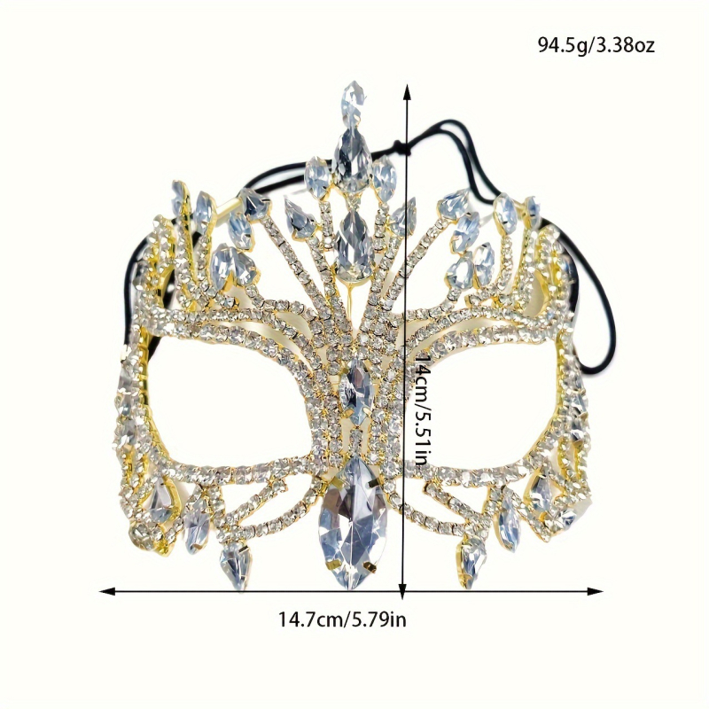 Европейска и американска бар банкетна геометрична ромбовидна маска, инкрустирана със стъкло, перфектна за Хелоуин и ежедневна употреба, изящна