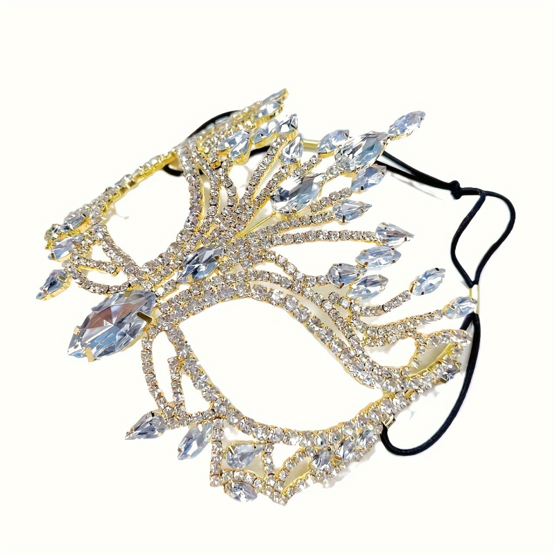 Европейска и американска бар банкетна геометрична ромбовидна маска, инкрустирана със стъкло, перфектна за Хелоуин и ежедневна употреба, изящна