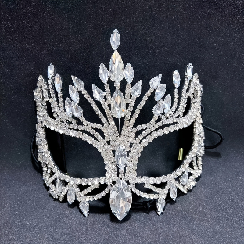 Европейска и американска бар банкетна геометрична ромбовидна маска, инкрустирана със стъкло, перфектна за Хелоуин и ежедневна употреба, изящна