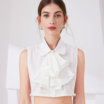 Διασυνοριακό Ευρωπαϊκό και Αμερικανικό Κολάρο Raff με Ψεύτικο Κολάρο, Στρογγυλός Λαιμόκοψη, Φιογκάκια Πεταλούδας από Μαργαριτάρι, Αποσπώμενος Διακοσμητικός Κολάρος, Φθινοπωρινός και Χειμερινός Εσωτερικός Κολάρος