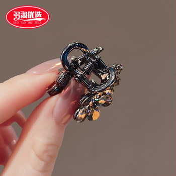 Κλιπ κρυστάλλου Flower Shark μεσαίου μεγέθους φουρκέτα με αίσθηση, κλιπ μαλλιών με μισό δέσιμο, αφέλειες