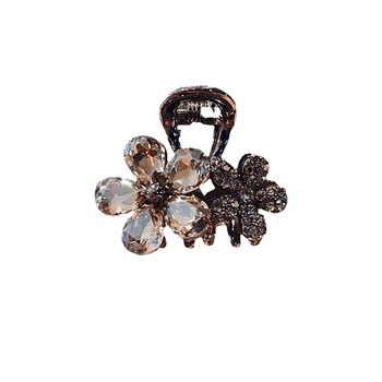 Κλιπ κρυστάλλου Flower Shark μεσαίου μεγέθους φουρκέτα με αίσθηση, κλιπ μαλλιών με μισό δέσιμο, αφέλειες