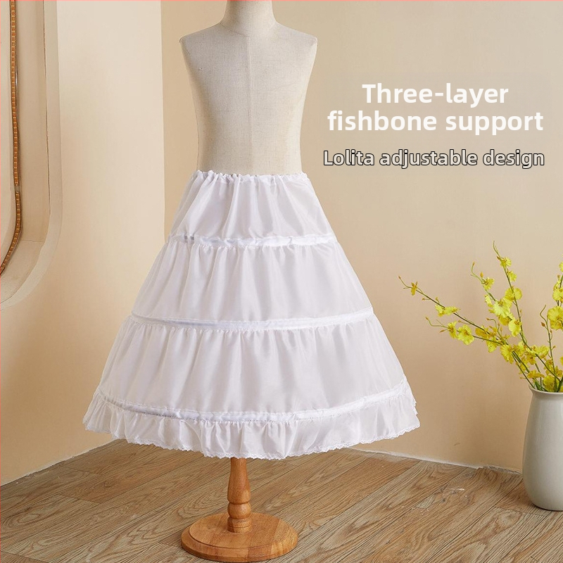 Детски принцесни пирони Лолита, регулируеми пирони с рибена кост, детски пирони за представления, вътрешни фусти