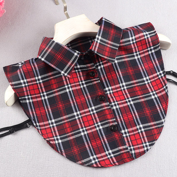 Νέο, μοντέρνο κορεάτικο στυλ πουκάμισο με τετράγωνο γιακά και ψεύτικο γιακά, γυναικείο πουλόβερ σε ασορτί χρώμα, καρό πουκάμισο με ψεύτικο γιακά και ασορτί ψεύτικο γιακά