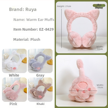 Γυναικείες ωτοασπίδες χειμωνιάτικες ζεστές ωτοασπίδες με κινούμενα σχέδια σε σχήμα νυχιού γάτας, χαριτωμένες βελούδινες ωτοασπίδες, γυναικείες ωτοασπίδες, ωτοασπίδες για μαθητές, ωτοασπίδες, ωτοασπίδες