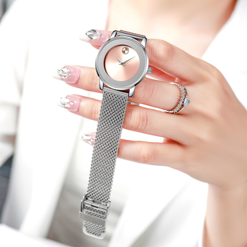 Νέο γυναικείο ρολόι μόδας CHRONOS με υφαντό λουράκι από ατσάλι, εξαιρετικό μικρό ρολόι, γυναικείο casual αδιάβροχο ρολόι