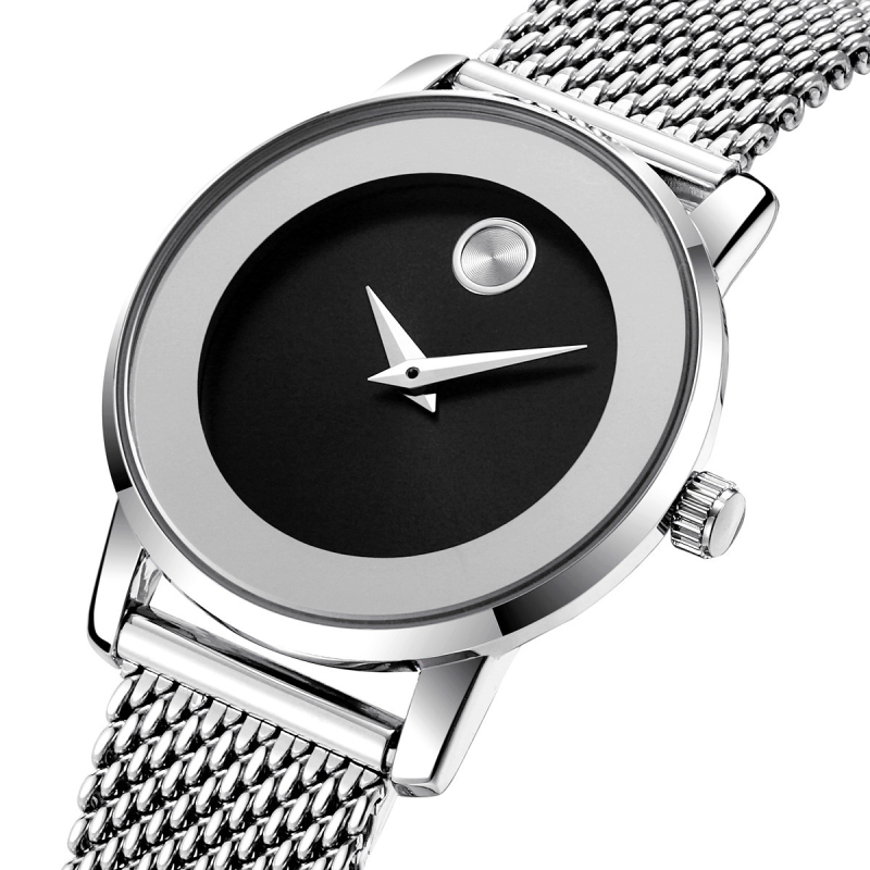 Noul CHRONOS Ceas de damă la modă curea din oțel țesut Ceas mic rafinat pentru femei Ceas casual impermeabil pentru femei