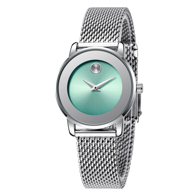 Noul CHRONOS Ceas de damă la modă curea din oțel țesut Ceas mic rafinat pentru femei Ceas casual impermeabil pentru femei