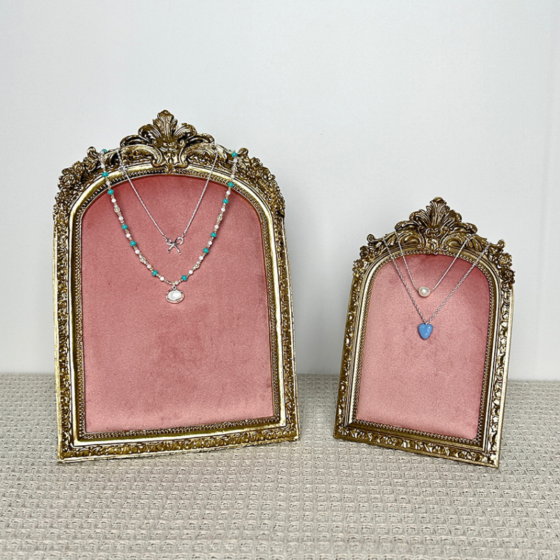 Rama foto vintage din rășină, suport pentru bijuterii, afișare bijuterii antice, colier de perle, cercei, recuzită pentru fotografie
