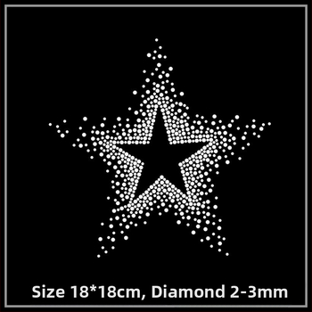 Naujas žvaigždės formos karšto gręžimo raštas karšto gręžimo baigtas raštas drabužių aksesuarai cirkonio lipdukai „pasidaryk pats“ gamyklos tiesioginiai pardavimai