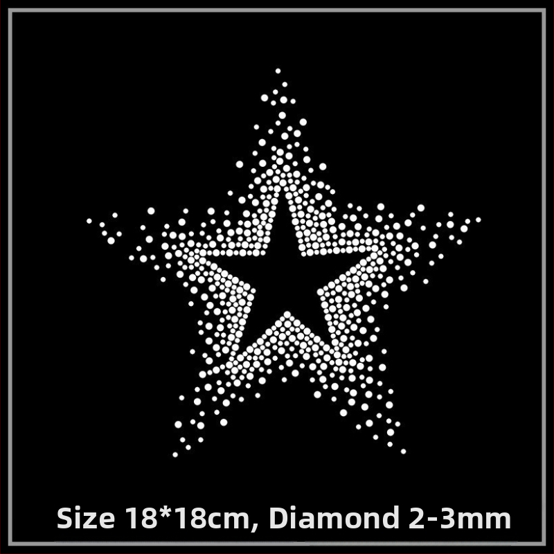 Naujas žvaigždės formos karšto gręžimo raštas karšto gręžimo baigtas raštas drabužių aksesuarai cirkonio lipdukai „pasidaryk pats“ gamyklos tiesioginiai pardavimai