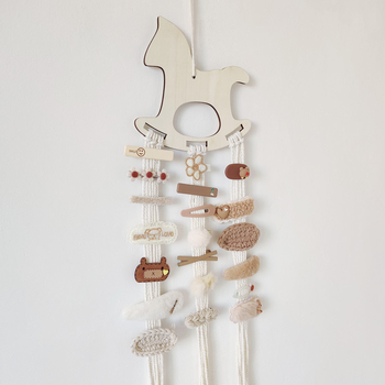 Νέα αποθήκευση κλιπ μαλλιών από βαμβακερό σχοινί Trojan σε σκανδιναβικό στιλ με παιδική θήκη για αξεσουάρ μαλλιών, διακοσμητικό κρεμαστό κόσμημα παιδικού δωματίου χονδρικής