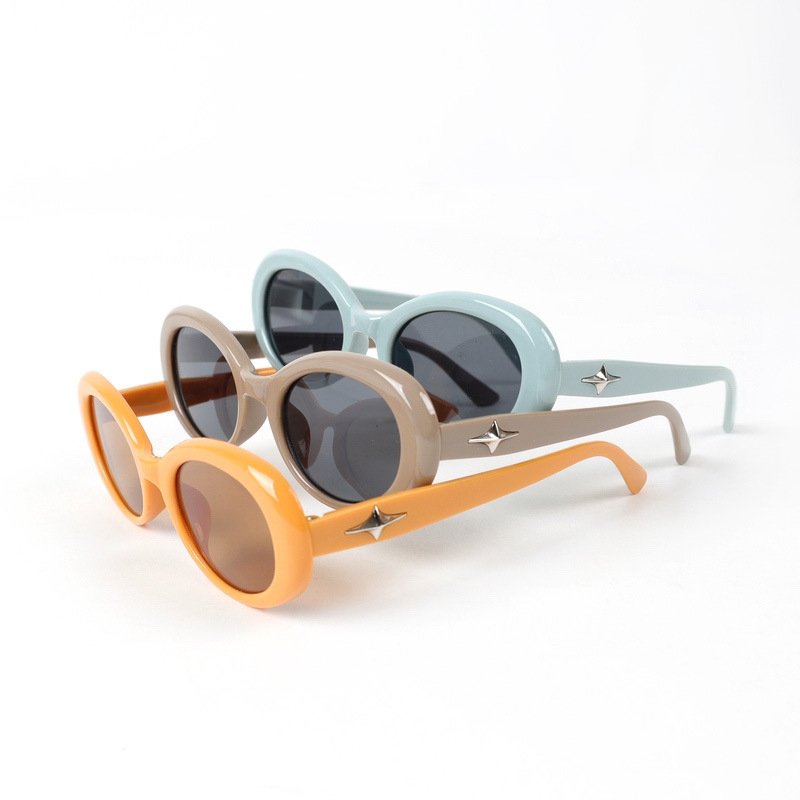 Korėjietiško stiliaus nauji siauro rėmelio asmeniniai vaikiški akiniai nuo saulės, madingi ovalūs vaikiški anti-UV europietiško ir amerikietiško stiliaus akiniai nuo saulės