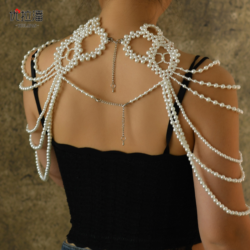 Yulapan VG09A Euroopa ja Ameerika uue stiili kerge luksuslik käsitsi valmistatud helmestega õlapärlitega tutiga õlakettkleidi aksessuaarid