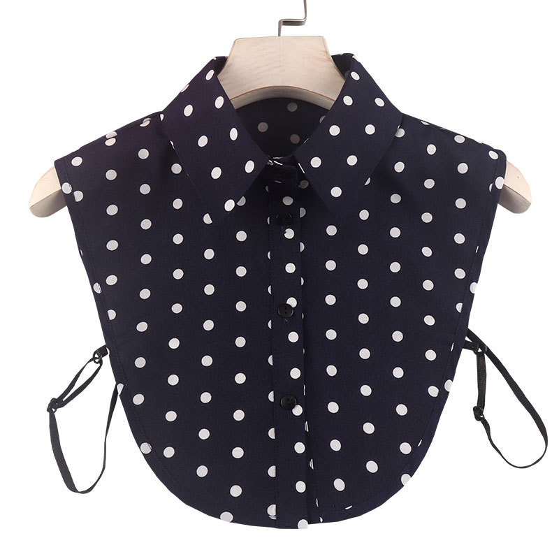 Rudens ir žiemos naujos bangos taškuoti marškinėliai su netikra apykakle, moteriški madingi, laisvalaikio megztiniai su netikra apykakle, dekoratyvinė apykaklė