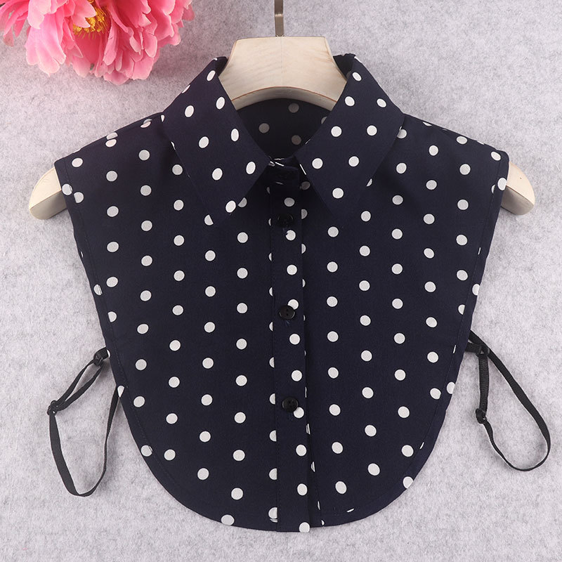 Rudens ir žiemos naujos bangos taškuoti marškinėliai su netikra apykakle, moteriški madingi, laisvalaikio megztiniai su netikra apykakle, dekoratyvinė apykaklė