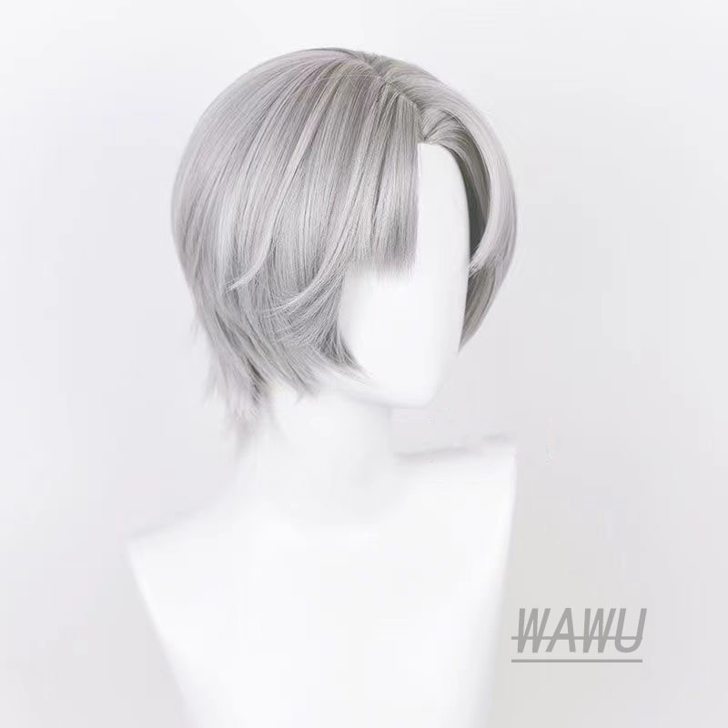 Tawuya Love of Light and Night Charlie Sue Chuu cosplay аниме перука сребристосива средна пътека скалп отгоре