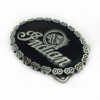 BULLZINE cinka sakausējuma Indijas motocikla ķēdes jostas sprādze 03137 Retro ikdienas jostas sprādze