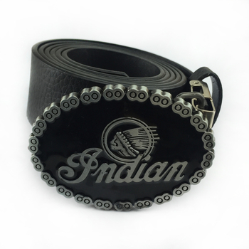 BULLZINE cinka sakausējuma Indijas motocikla ķēdes jostas sprādze 03137 Retro ikdienas jostas sprādze