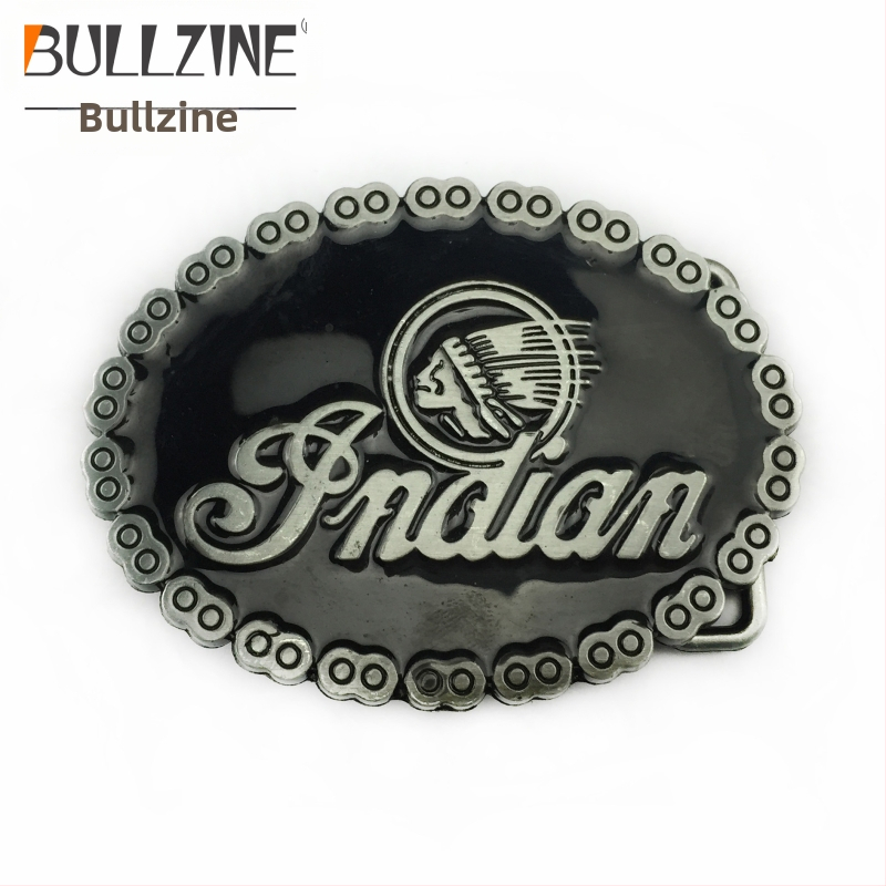 BULLZINE Цинк сплав Индийска мотоциклетна верига за колан 03137 Ретро ежедневна катарама за колан