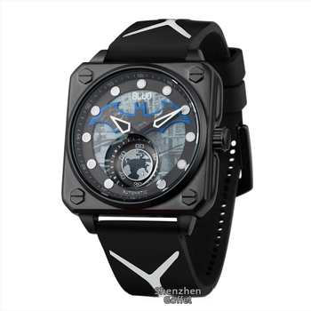 Μπλε Batman Πλήρως Αυτόματο Μηχανικό Ρολόι Τρεξίματος για Αγόρια, Casual, Κοριτσίστικο Αθλητικό Ρολόι Μόδας και Δημιουργικού Ρολογιού