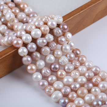 Στρογγυλή χάντρα με σπείρωμα σε λευκό, ροζ, μωβ και ανάμεικτα χρώματα, σε σχήμα κρεμμυδιού, σε σχήμα μαργαριταριού γλυκού νερού, 10-11 χιλ., από το εργοστάσιο πώλησης