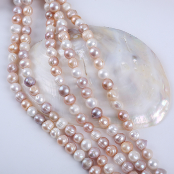 Στρογγυλή χάντρα με σπείρωμα σε λευκό, ροζ, μωβ και ανάμεικτα χρώματα, σε σχήμα κρεμμυδιού, σε σχήμα μαργαριταριού γλυκού νερού, 10-11 χιλ., από το εργοστάσιο πώλησης