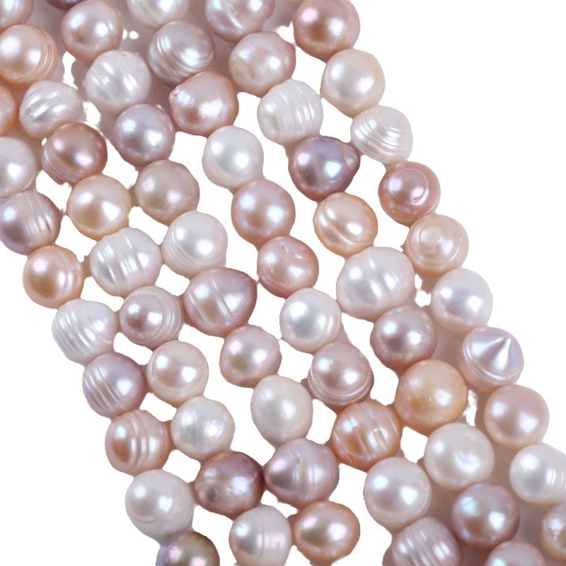 10-11 mm bijela ružičasta ljubičasta miješana boja navojem okrugle perle niz luka slatkovodni biser u obliku krumpira tvornički outlet