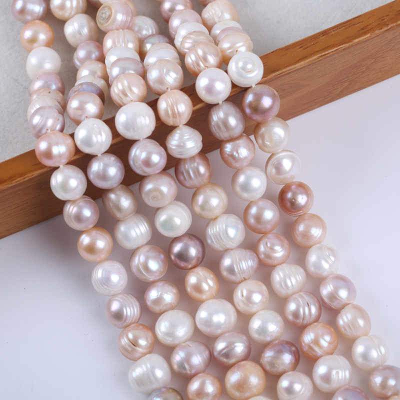 10-11 mm bijela ružičasta ljubičasta miješana boja navojem okrugle perle niz luka slatkovodni biser u obliku krumpira tvornički outlet