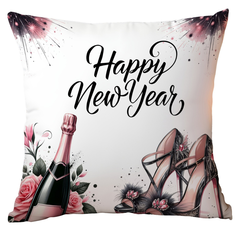 Față de pernă transfrontalieră Amazon Nou 2025 Anul Nou Gri Roz Premium Asortată Față de pernă pentru canapea de casă