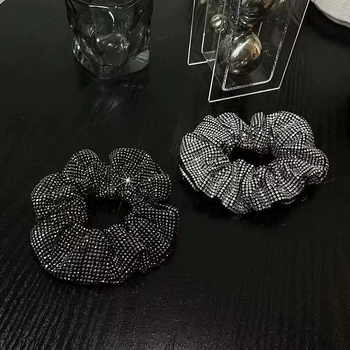 Uus sädelev teemantkolonnist juukserõngas kõrgekvaliteediline juuksenöör naiste elegantne juuksenöör kõrge elastsusega kummist kõõlustega lihtne peakate