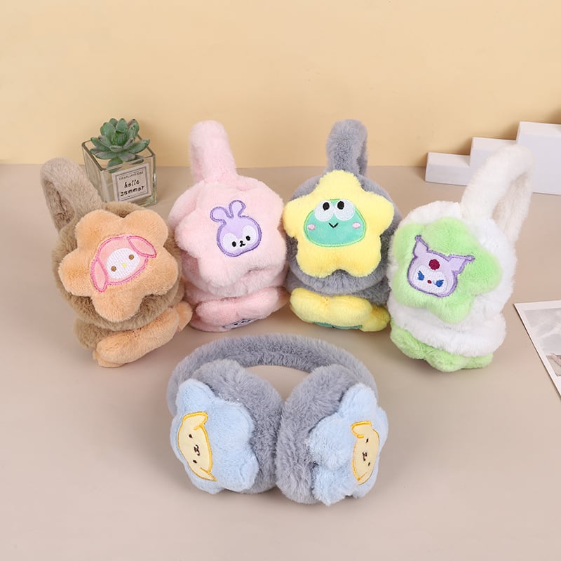 Chrániče sluchu nové jesenné a zimné roztomilé plyšové Sanrio zahustené pre študentov a dospelých, teplé, kreslené, chrániče sluchu, vetruodolné, teplé
