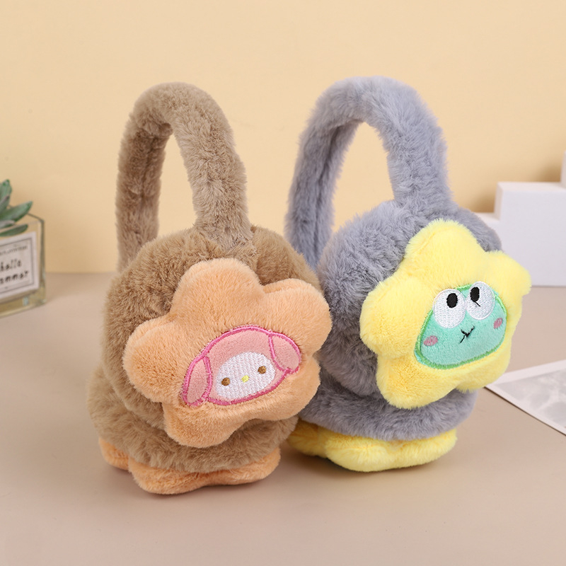 Chrániče sluchu nové jesenné a zimné roztomilé plyšové Sanrio zahustené pre študentov a dospelých, teplé, kreslené, chrániče sluchu, vetruodolné, teplé