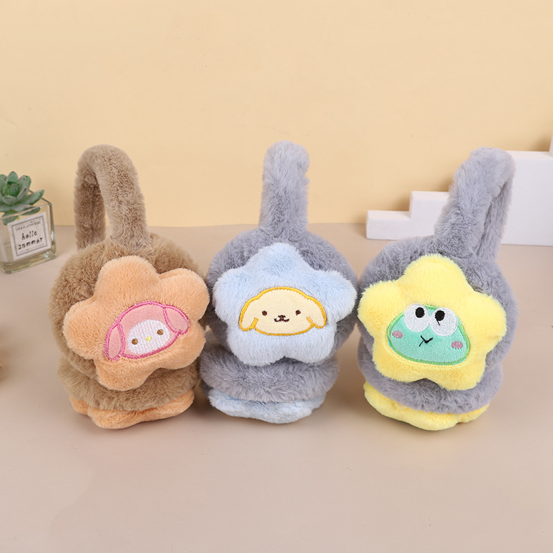Chrániče sluchu nové jesenné a zimné roztomilé plyšové Sanrio zahustené pre študentov a dospelých, teplé, kreslené, chrániče sluchu, vetruodolné, teplé