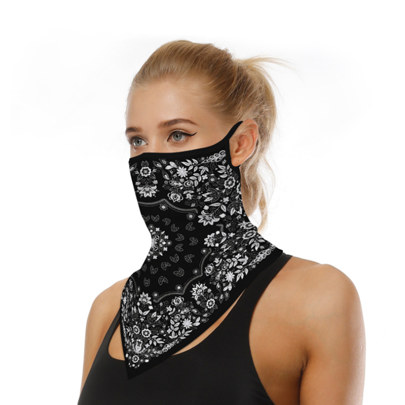 Közvetlen értékesítésű háromszög alakú törölköző, meghosszabbított, lélegző, kültéri lovaglómaszk, naptejmaszk, szélálló horgászsál