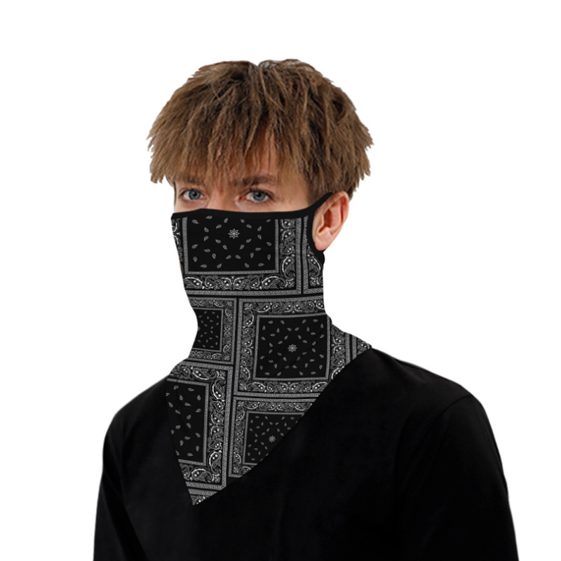 Közvetlen értékesítésű háromszög alakú törölköző, meghosszabbított, lélegző, kültéri lovaglómaszk, naptejmaszk, szélálló horgászsál