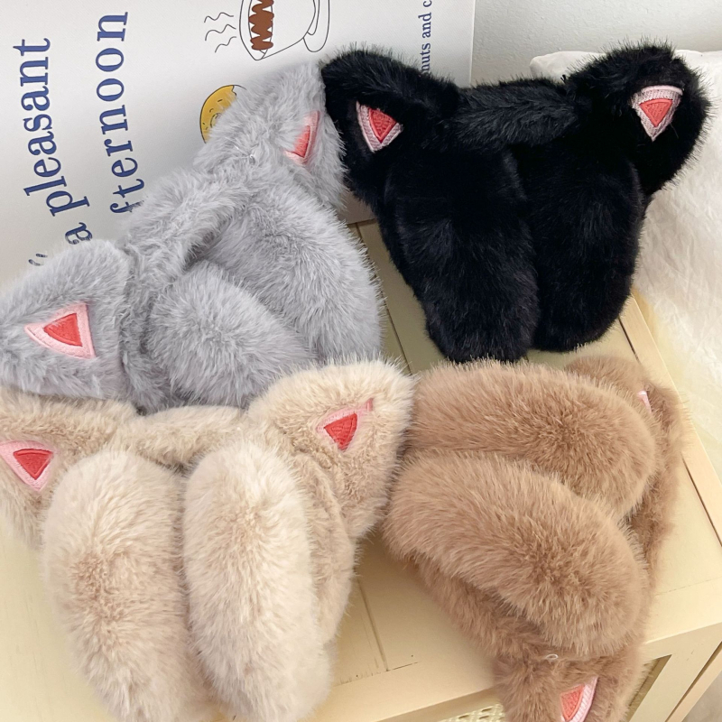 Šiltos žieminės ausinės moterims, su vilnos pamušalu, atsparios vėjui ir šalčiui, pliušinės ausų apsaugos, antifrizinės ausinės, šiltos ausinės studentams važinėjant dviračiu