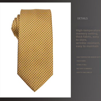 Κίτρινη σειρά γραβάτας ανδρική επαγγελματική μόδα με λοξές ρίγες, φλοράλ κοστούμι, γραβάτα γάμου και δεξιώσεων