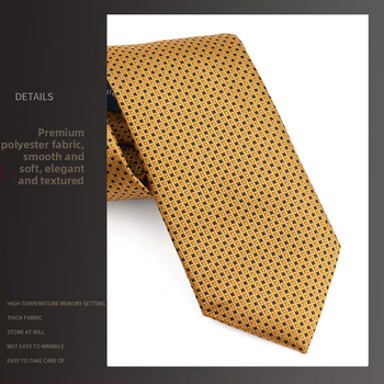 Κίτρινη σειρά γραβάτας ανδρική επαγγελματική μόδα με λοξές ρίγες, φλοράλ κοστούμι, γραβάτα γάμου και δεξιώσεων