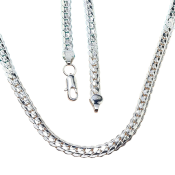 Κοσμήματα μπουτίκ εξωτερικού εμπορίου με καυτές πωλήσεις, ασημένια κοσμήματα 5 χιλιοστών με πλήρη πλευρική αλυσίδα λουλουδιών, κολιέ, βραχιόλι, μοντέρνο σετ δύο τεμαχίων