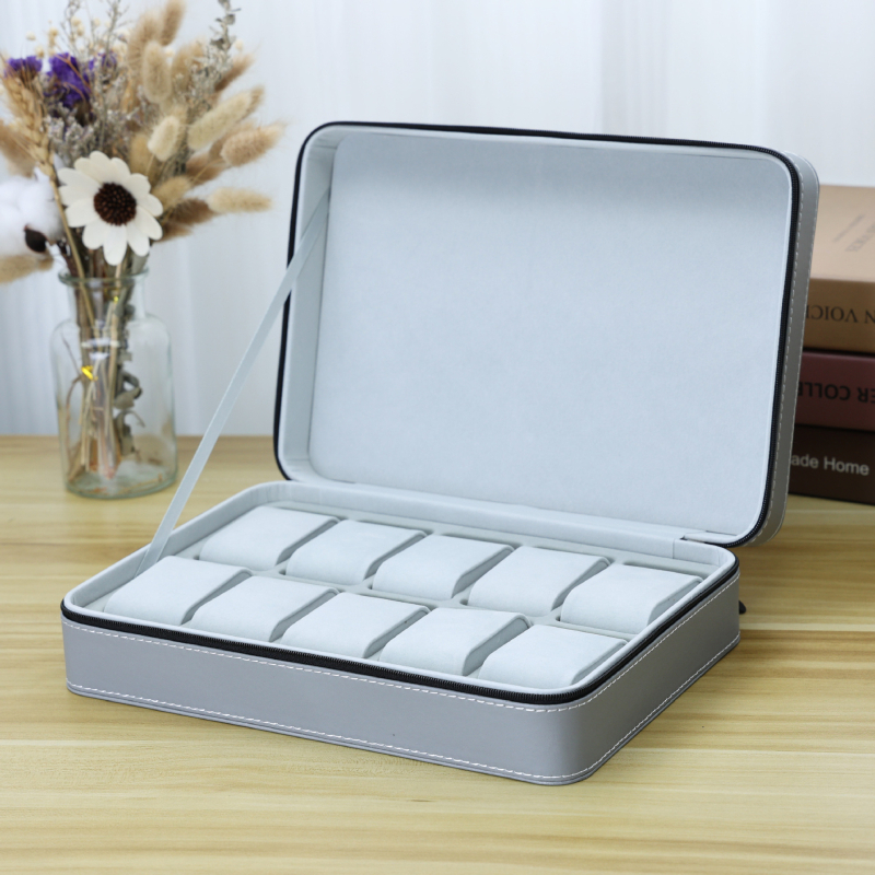 „Gold Guild“ pakuotės PU odos stručio rašto 6102 pozicijų laikrodžių krepšys papuošalų laikymo ekrano užtrauktuko pakavimo dėžutė