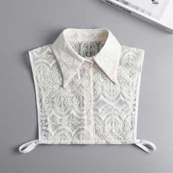 Ευρωπαϊκό Καλλιτεχνικό Ρετρό Δαντέλα Κεντημένο Βαριά Βιομηχανία Γυναικείο Ψεύτικο Κολάρο Κοίλο Μισό Διακοσμητικό Κολάρο Βερίκοκο Ψεύτικο Κολάρο Πουκαμίσου