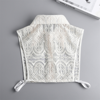 Ευρωπαϊκό Καλλιτεχνικό Ρετρό Δαντέλα Κεντημένο Βαριά Βιομηχανία Γυναικείο Ψεύτικο Κολάρο Κοίλο Μισό Διακοσμητικό Κολάρο Βερίκοκο Ψεύτικο Κολάρο Πουκαμίσου