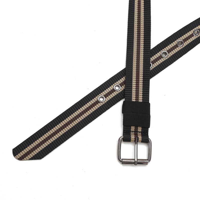 Naujas „Cross-Border 4.0“ imitacijos nailono drobės diržas, laisvalaikio austinis kelnių diržas, dryžuotas universalus nailono prailgintas diržas.