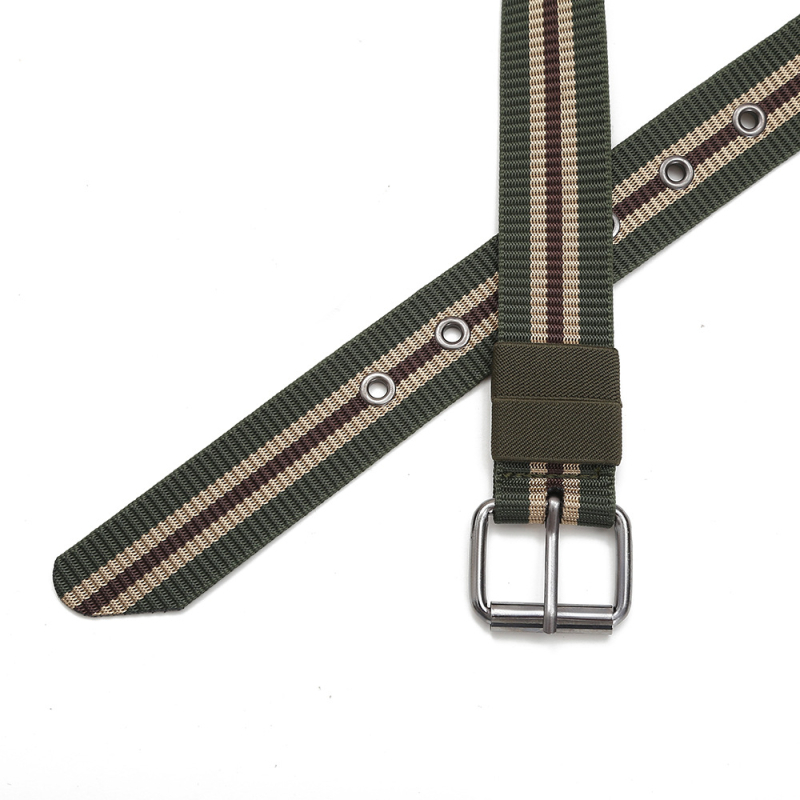 Naujas „Cross-Border 4.0“ imitacijos nailono drobės diržas, laisvalaikio austinis kelnių diržas, dryžuotas universalus nailono prailgintas diržas.